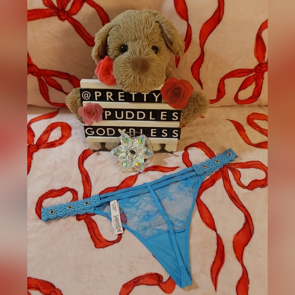 💙 VS Very Sexy Rose Lace & Grommet V-String Panty 💙 - Picture 6 of 16